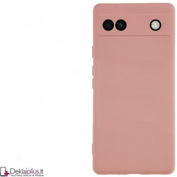 Liquid Air guminis rausvas dėklas - su kameros apsauga (Google Pixel 6A)
